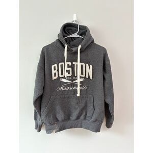 Boston Massachusetts Hoodie Sweatshirt Charcoal Grey Bay State Gear Mens XS